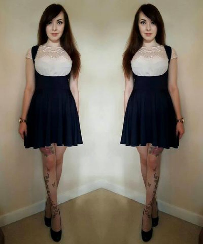 Stop And Stare Black-butterflies-tattoo-printed-tights-pantyhose  Lookbook 2018 | Pantyhose Library